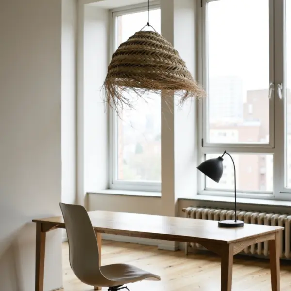 Oversized Moroccan Straw Chandelier – Handwoven Artisan Pendant Light (50 cm)