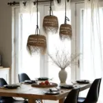 Handwoven Moroccan Straw Pendant Light – 3 Sizes | Natural Boho Hanging Lamp