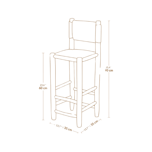 Premium Moroccan Leather Bar Stool – Handwoven Cowhide Counter Chair in 60cm or 80cm