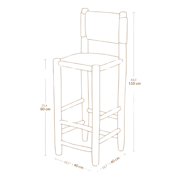 Premium Moroccan Leather Bar Stool – Handwoven Cowhide Counter Chair in 60cm or 80cm