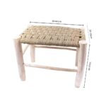 Exclusive Moroccan Palm Leaf Bench – Handwoven Boho Bench with Lemon Wood Frame