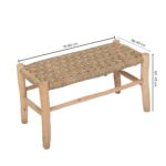 Exclusive Moroccan Palm Leaf Bench – Handwoven Boho Bench with Lemon Wood Frame