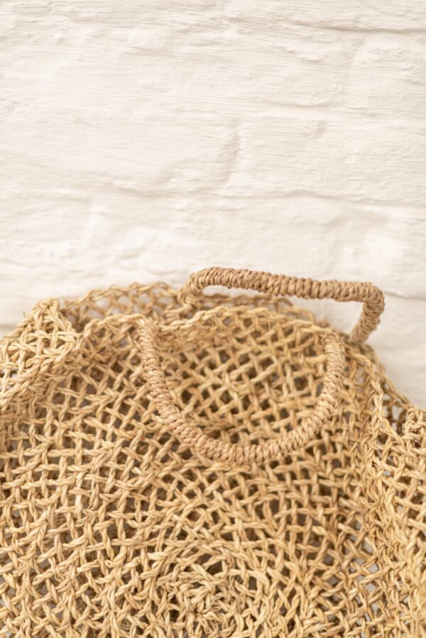 Ibiza Bag – Handwoven Palm Leaf Basket, 40x40 cm