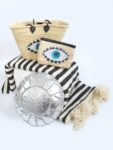 Pom Pom Wool Throw Blanket – Handwoven Moroccan Blanket