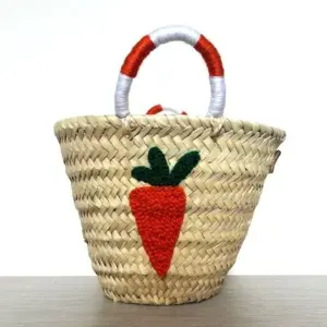 Dolce Carrot Mini Basket – Handwoven Palm Leaf Tote