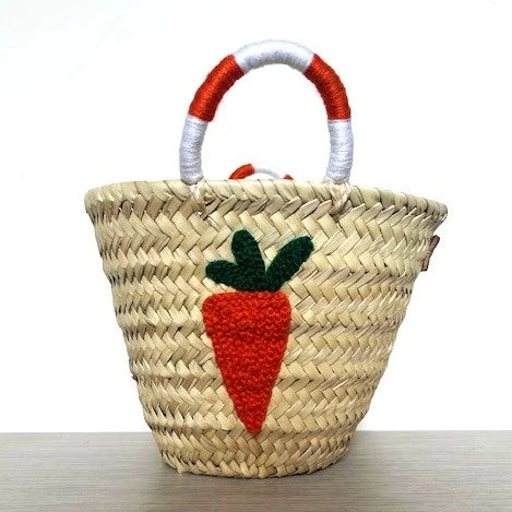 Dolce Carrot Mini Basket – Handwoven Palm Leaf Tote