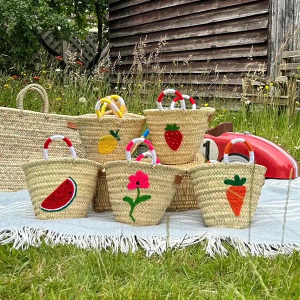 Dolce Carrot Mini Basket – Handwoven Palm Leaf Tote