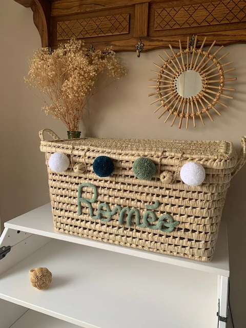Handwoven Palm Leaf Storage Chest – 60cm – Decorative Toy