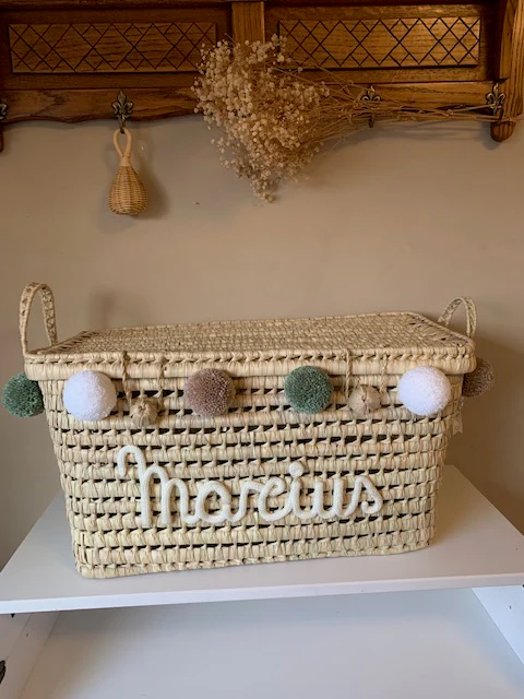 Handwoven Palm Leaf Storage Chest – 60cm – Decorative Toy