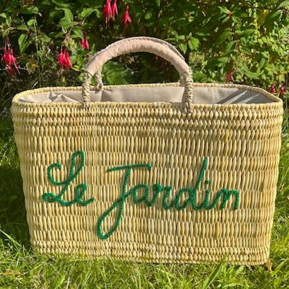 Le Jardin Handwoven Basket Bag – Embroidered Reed Tote with
