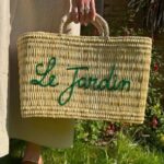 Le Jardin Handwoven Basket Bag – Embroidered Reed Tote with
