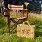 Out of Office Handwoven Basket Bag – Embroidered Reed Tote
