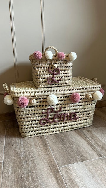 Handwoven Palm Leaf Storage Chest – 60cm – Decorative Toy