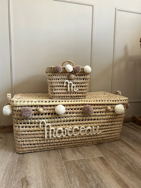 Handwoven Palm Leaf Storage Chest – 60cm – Decorative Toy
