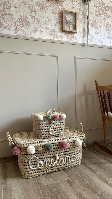 Handwoven Palm Leaf Storage Chest – 60cm – Decorative Toy