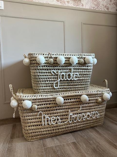 Handwoven Palm Leaf Storage Chest – 60cm – Decorative Toy