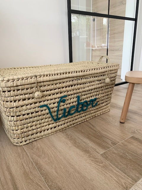 Handwoven Palm Leaf Storage Chest – 60cm – Decorative Toy