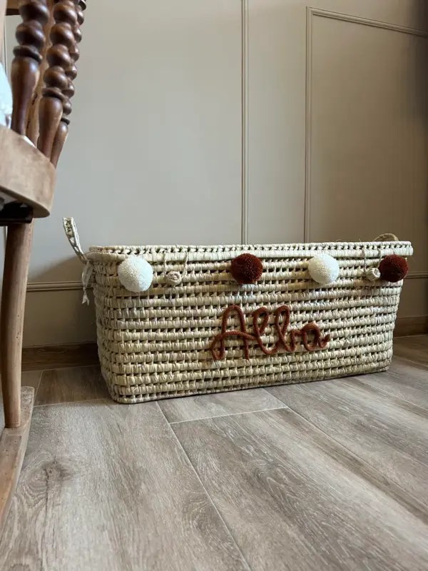 Handwoven Palm Leaf Storage Chest – 60cm – Decorative Toy