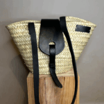 Nashville Basket Bag – Handwoven Palm Bag with Saddle-Inspir