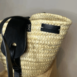 Nashville Basket Bag – Handwoven Palm Bag with Saddle-Inspir