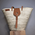 Grande Nashville Basket Bag – Handwoven Palm Tote with Saddl