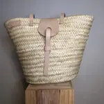 Nashville Basket Bag – Handwoven Palm Bag with Saddle-Inspir