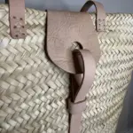 Grande Nashville Basket Bag – Handwoven Palm Tote with Saddl