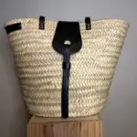 Grande Nashville Basket Bag – Handwoven Palm Tote with Saddl