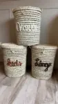 Personalized Handwoven Laundry Basket with Lid – 65L Natural