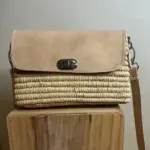 Vienna Woven Crossbody Bag – Handwoven Basket Bag with Leath