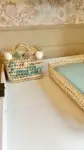 Personalized Palm Leaf Vanity Basket – Handmade Nursery