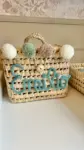 Personalized Palm Leaf Vanity Basket – Handmade Nursery