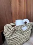 Handmade Palm Leaf Magazine Rack – Personalized Storage Bask