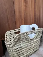 Handmade Palm Leaf Magazine Rack – Personalized Storage Bask