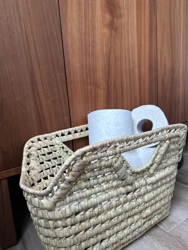 Handmade Palm Leaf Magazine Rack – Personalized Storage Bask