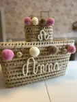 Personalized Mini Toy Chest – Handwoven Palm Leaf Nursery
