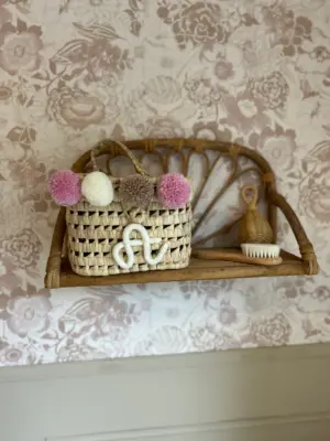 Personalized Mini Toy Chest – Handwoven Palm Leaf Nursery