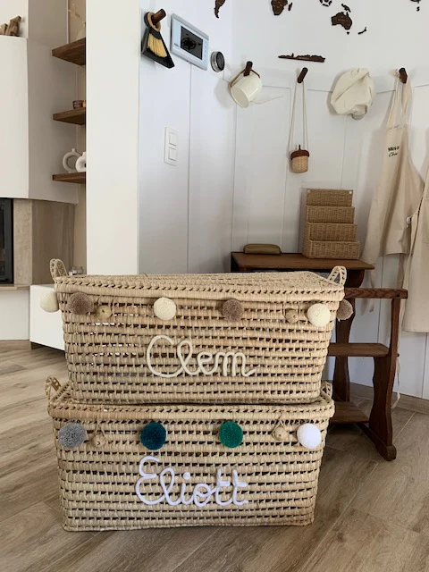 Handwoven Palm Leaf Storage Chest – 60cm – Decorative Toy