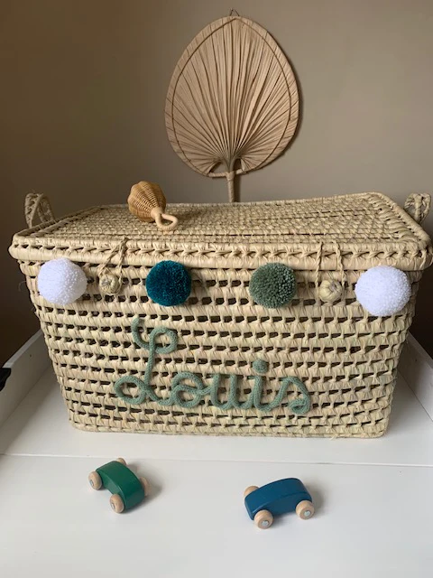 Handwoven Palm Leaf Storage Chest – 60cm – Decorative Toy