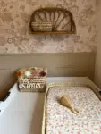 Personalized Palm Leaf Vanity Basket – Handmade Nursery