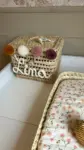 Personalized Palm Leaf Vanity Basket – Handmade Nursery