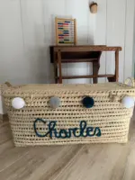 Handwoven Palm Leaf Storage Chest – 60cm – Decorative Toy
