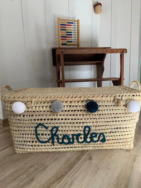 Handwoven Palm Leaf Storage Chest – 60cm – Decorative Toy