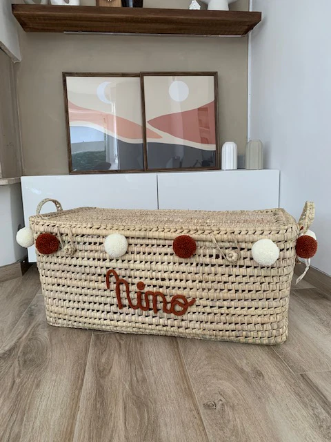 Handwoven Palm Leaf Storage Chest – 60cm – Decorative Toy