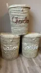 Personalized Handwoven Laundry Basket with Lid – 65L Natural