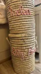 Personalized Handwoven Laundry Basket with Lid – 65L Natural