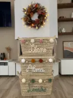 Handwoven Palm Leaf Storage Chest – 60cm – Decorative Toy