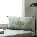 Light Green – Large Handwoven Moroccan Cactus Silk Pillow Cover with Diamond Motif (36″ × 16″)