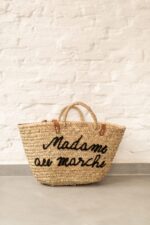 Plage Bag – Handmade Woven Palm Leaf Basket with Leather
