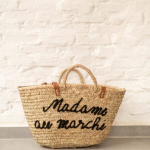 Plage Bag – Handmade Woven Palm Leaf Basket with Leather